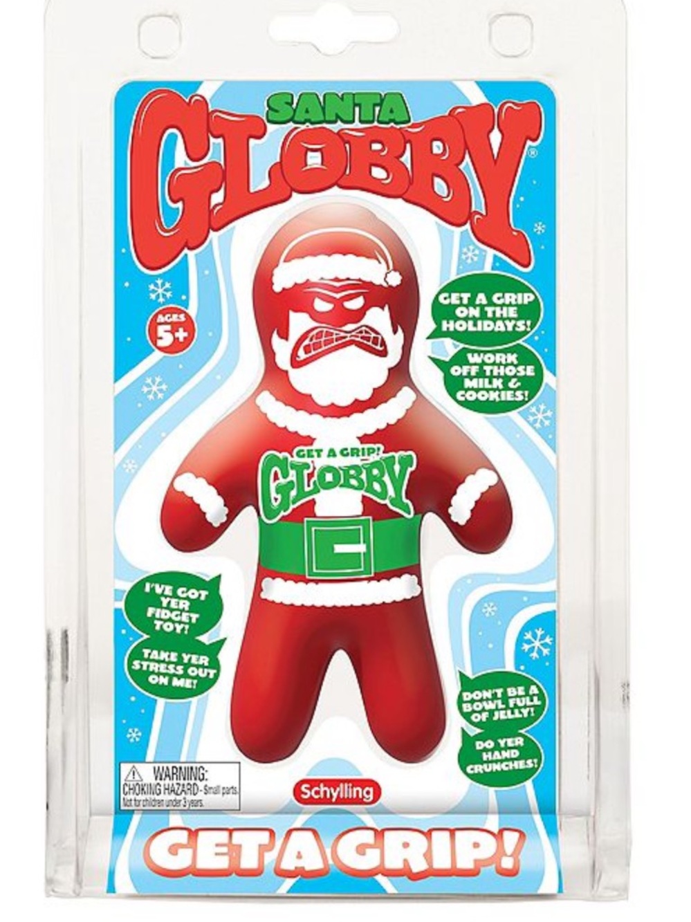 Schylling Santa Globby Squishy Stretch Squeeze NEW
